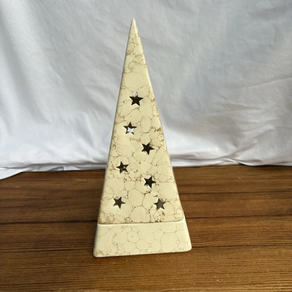 PartyLite Galaxy Pyramid Tealight Candle Holder P0161 Moon Stars Retired - Picture 3 of 14